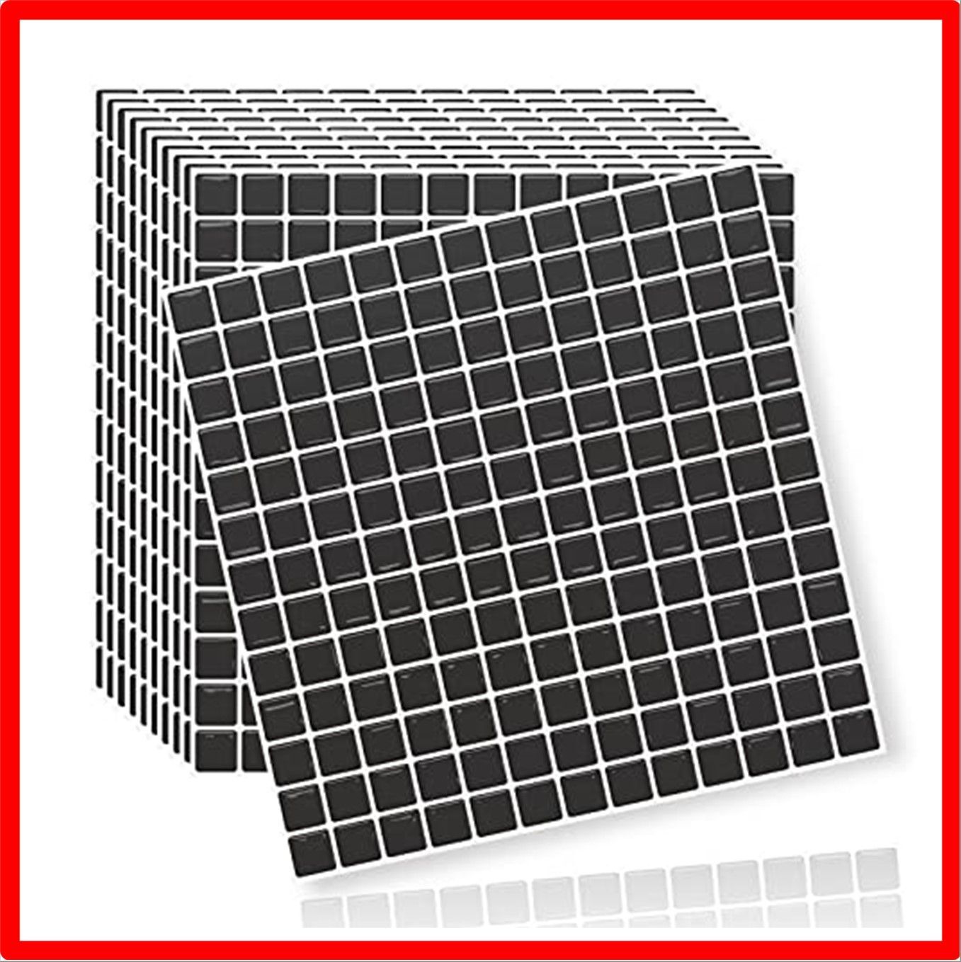 【送料無料 】 25*25cm 20枚_超光沢の格子(Black) MORCART【20枚】タイルシール 防水 耐熱 キッチン 洗面所 トイレ DIY 家具やア