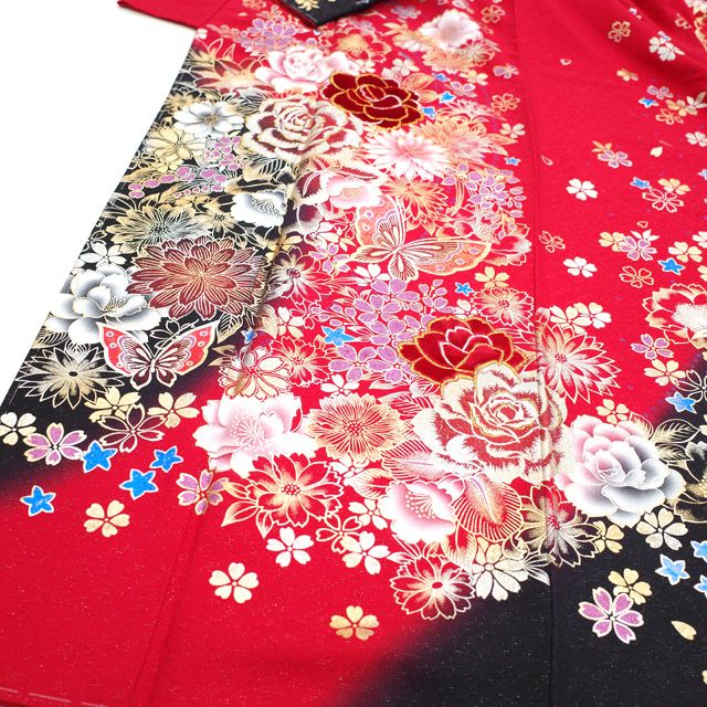 中古】 振袖 着物 長襦袢 2点 セット 金彩加工 ラメ加工 銀通し