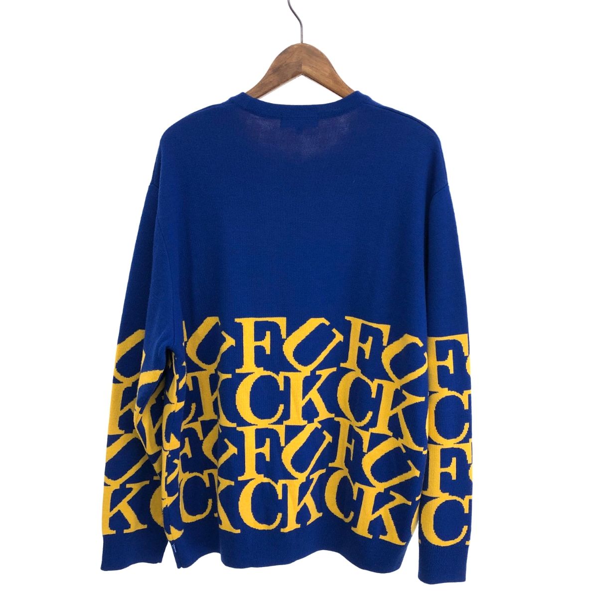 SUPREME シュプリーム Fuck Sweater ニット サイズ:XL ブルー ウール 