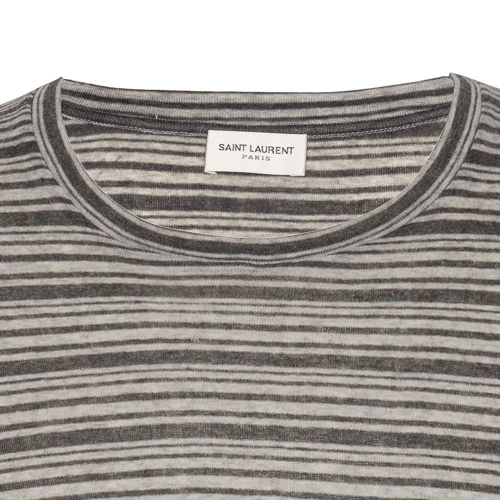 サンローランパリ ボーダーコットンTシャツ メンズ M