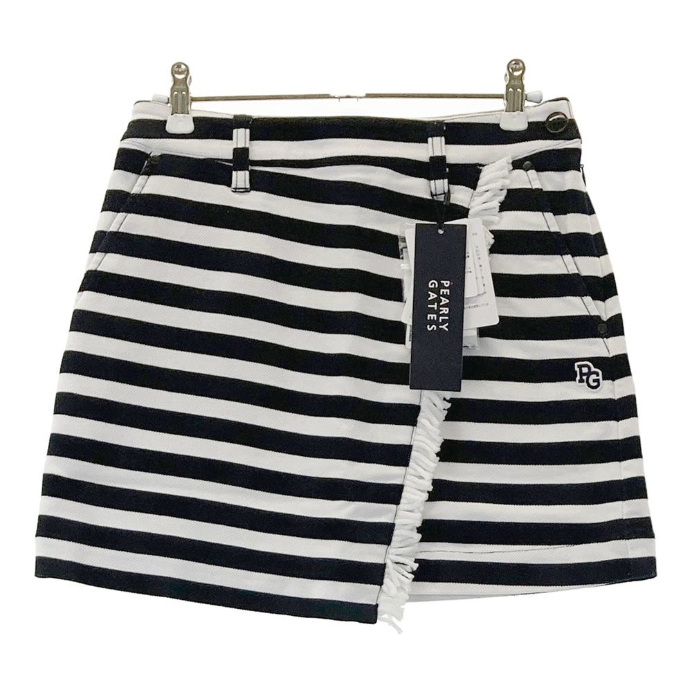 未使用3万 パーリーゲイツ ギザギザボーダー柄 ドビーストレッチ スカート 1 購入 サイズ：00 PEARLY GATES パーリーゲイツ 055-2234114 ストレッチ