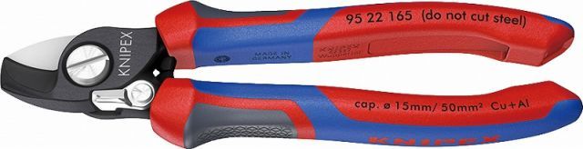 クニペックス KNIPEX スプリング付ケーブルカッター 165mmコンフォートハンドル 3Kグリップ 9522-165