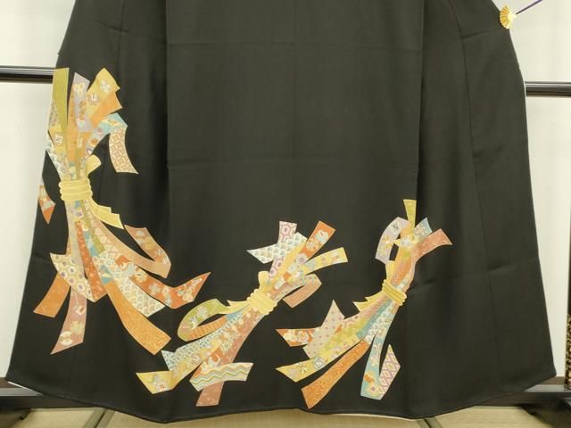 平和屋着物▽豪華黒留袖 刺繍 束ね熨斗宝尽くし文 金彩 京王