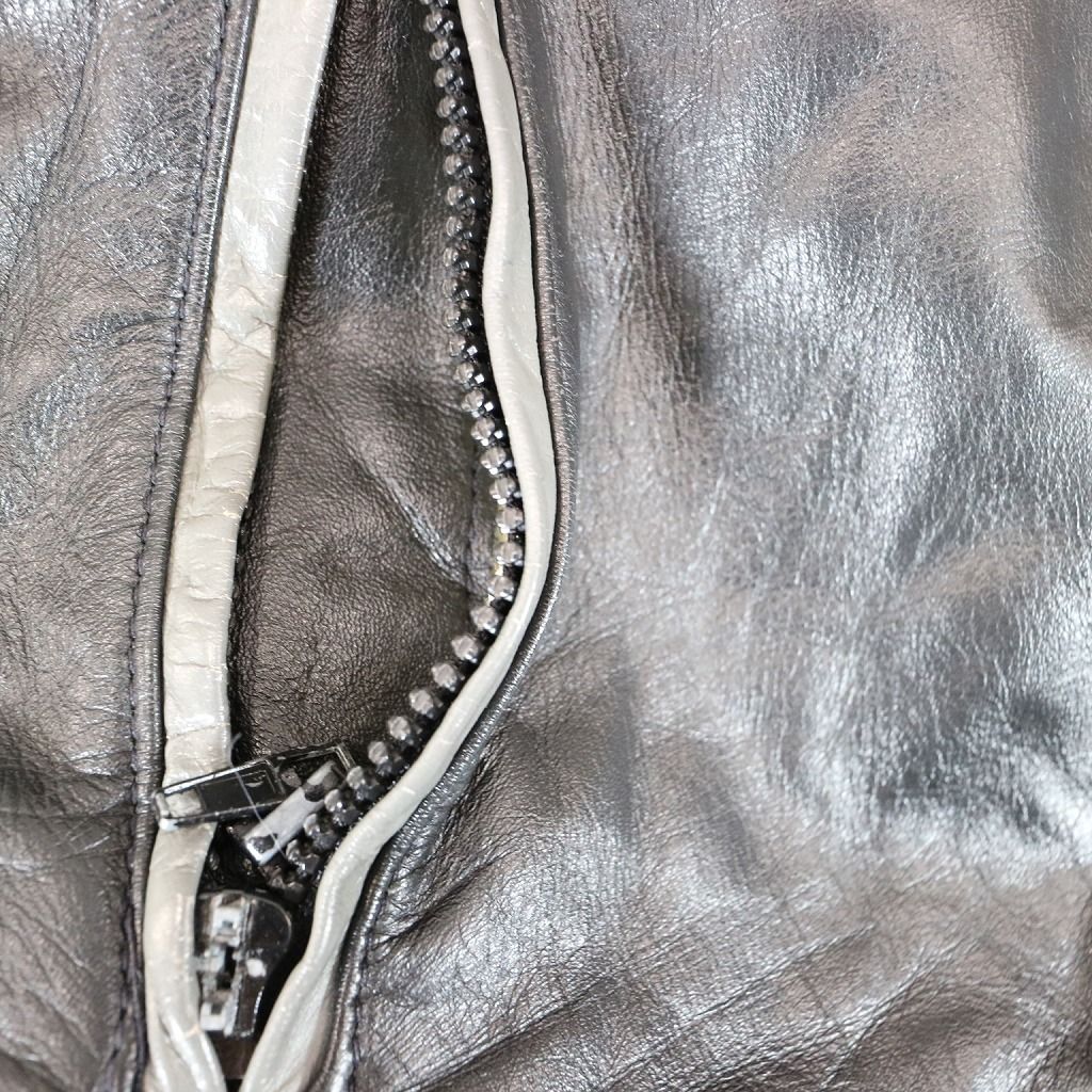 ANGORA レザージャケット 防寒 中綿 襟付き ブラック (メンズ Lサイズ  