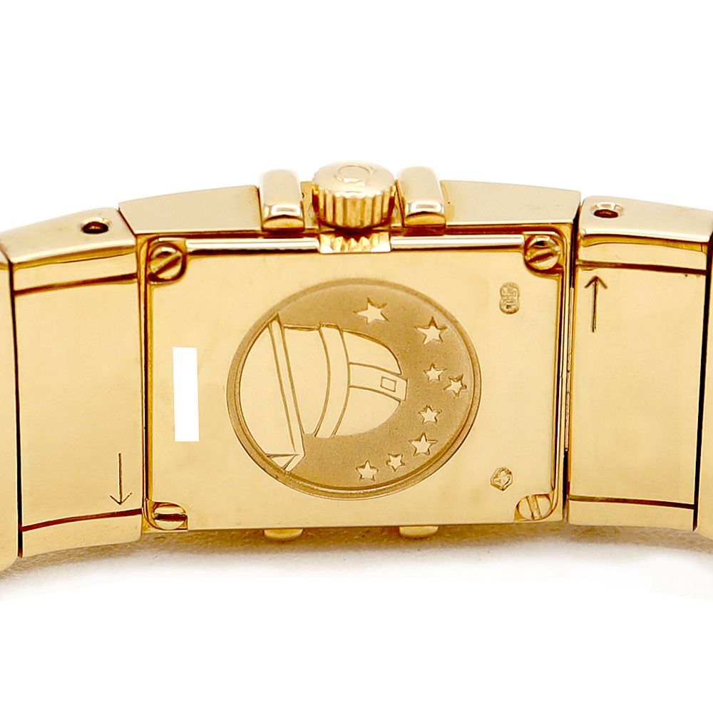 電池交換済 OMEGA オメガ コンステレーション カレ クアドラ ミニ ダイヤベゼル 12Pダイヤ 1146 76 40 ダイヤモンド 金無垢 30m防水 白 ホワイトシェル K18YG イエローゴールド レディース クォーツ【6ヶ月保証】【腕時計】【中古】 OMEGA - 電池交換済 OMEGA オメガ コンステレーション カレ クアドラ