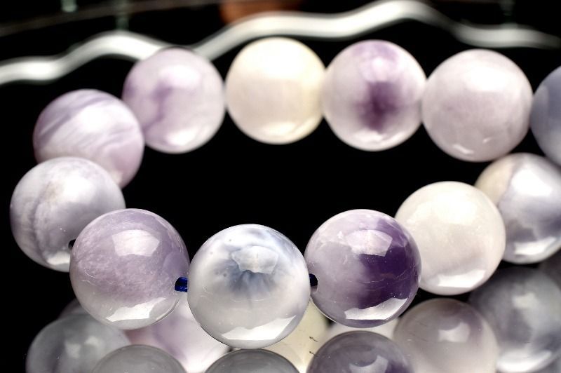 希少】パープルラリマーブレスレット 8mm 天然無処理 1点物】AA希少