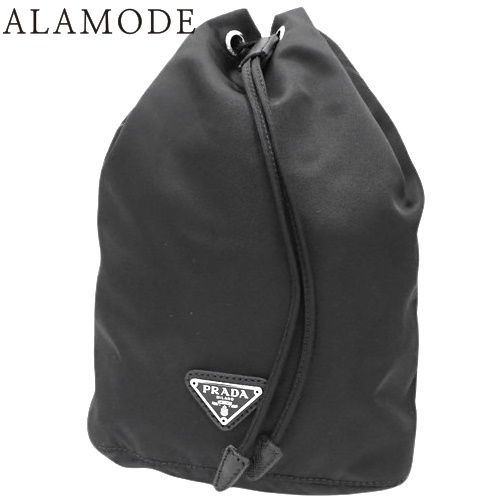 PRADA マルチポーチ（巾着タイプ）ブラック PRADA（プラダ） 巾着ポーチ ポーチ マルチポーチ コスメポーチ