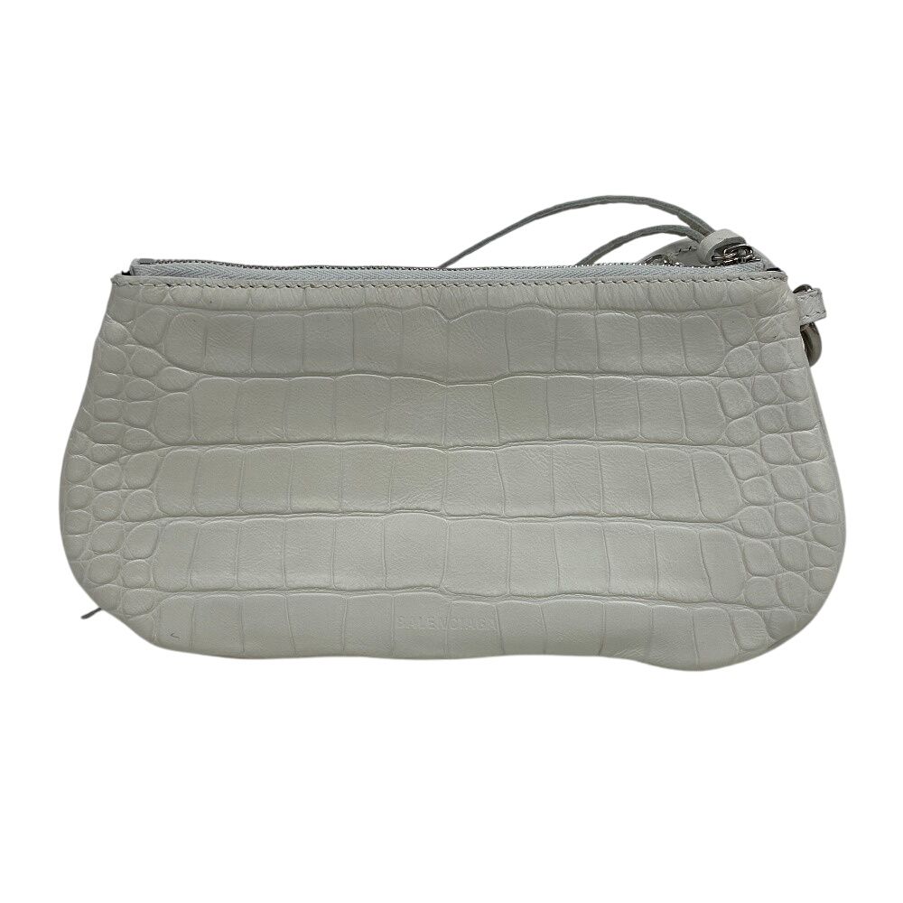 バレンシアガ BALENCIAGA クラッチバッグ ルカゴール クロコ型押し 694027 ホワイト バレンシアガ BALENCIAGA クラッチバッグ ルカゴール クロコ型押し