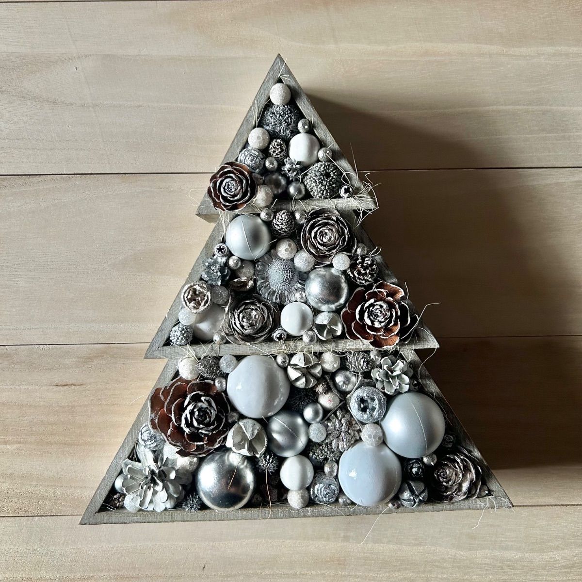 7-149ツリー型 クリスマスインテリア ナチュラル雑貨 シルバー雑貨