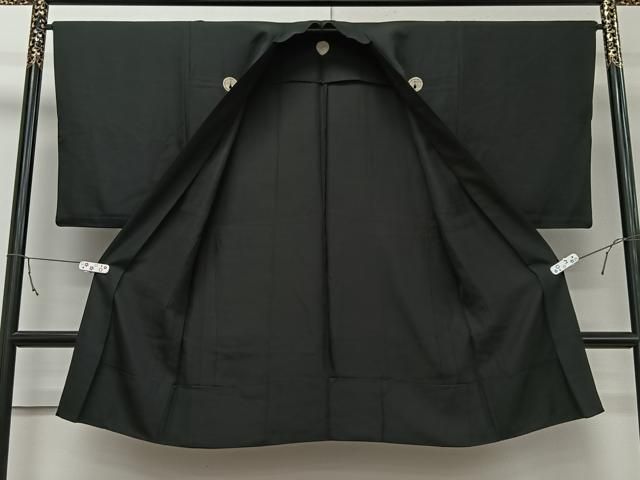 平和屋着物＃男性 黒紋付 正絹 逸品 CAAR9127id