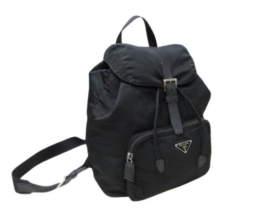 美品 プラダ リュック バックパック 三角プレート トライアングルロゴ テスート PRADA プラダ テスート トライアングルロゴ 三角プレート バックパック