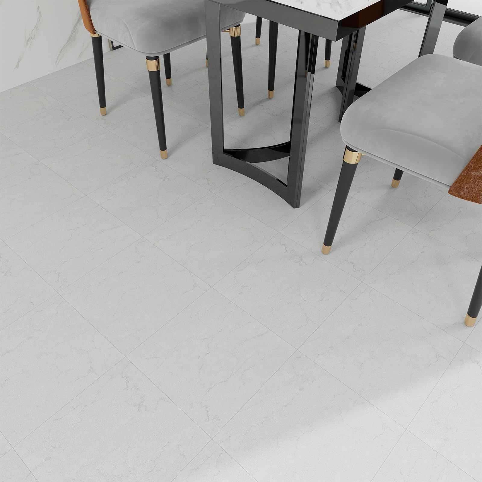 フロアタイル 大理石 約3.8畳|66枚 フローリング マット 置くだけ クッション フロア マット 床 リメイク シート 接着剤不要 貼るだけ 初心者OK 賃貸ok 防水 床材 DIY ピタフィー フロリングタイル 304.8*304.8mm* 66枚 HRDEVELOPMENT_JP