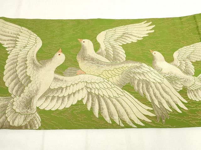 平和屋本店□極上 アンティーク 大正ロマン 太鼓柄 本袋帯 鳩 金銀糸
