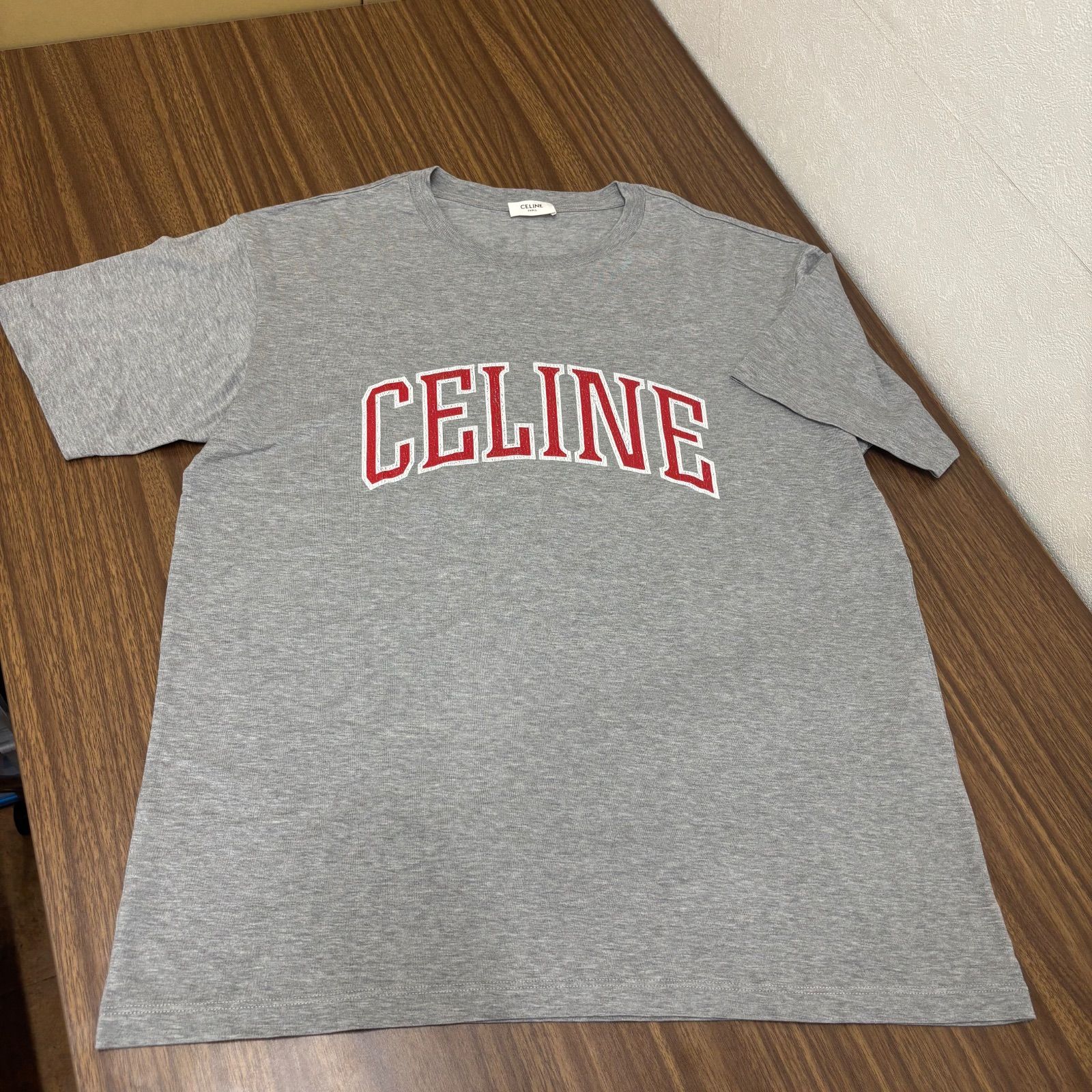 ◎CELINE セリーヌ トップス カットソー Tシャツ グレー ロゴ S - メルカリ