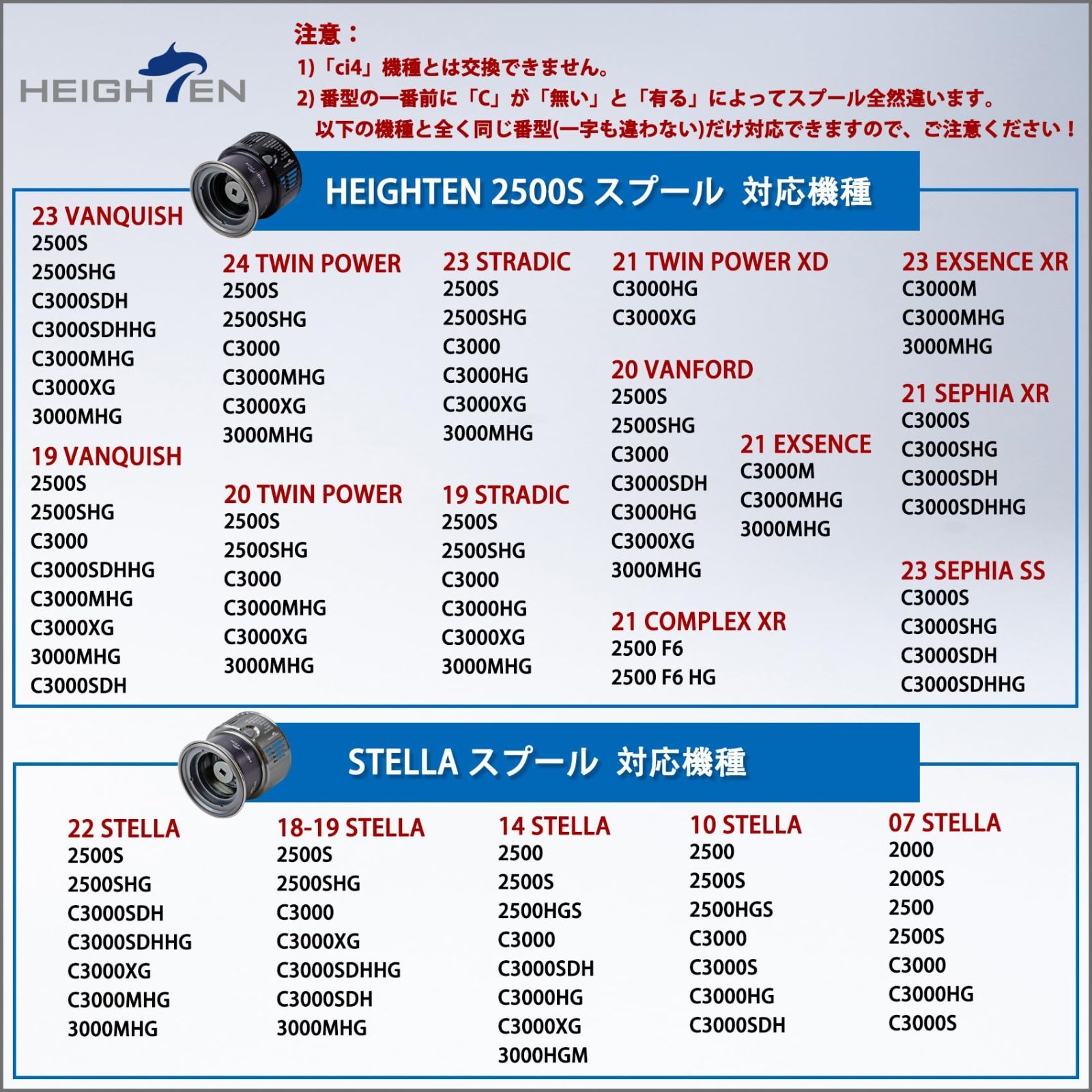 新品 HEIGHTEN リール スプール 浅溝 夢屋S-20型 2500S 替え