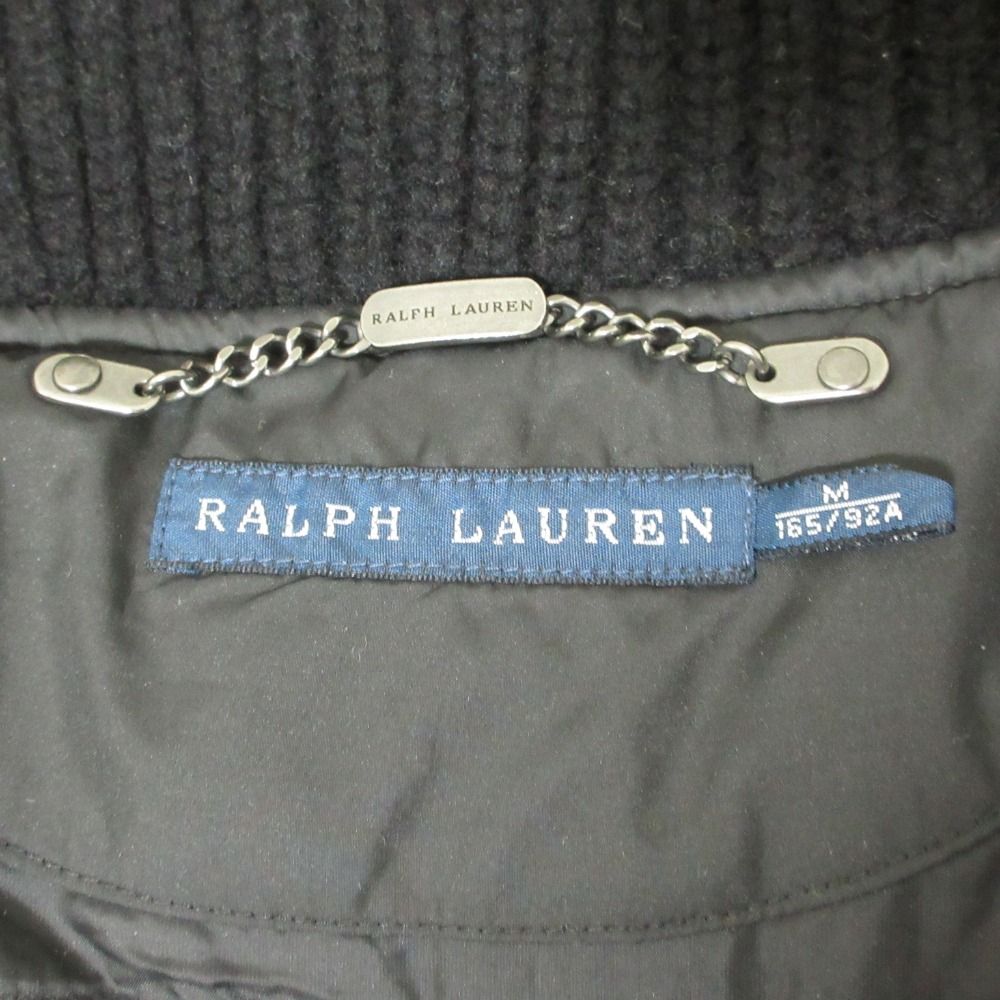 ラルフローレン　ダウンベスト　カシミヤ混ニット リブ　ショールカラー 美品 RALPH LAUREN ラルフローレン リブショールカラー ダウン