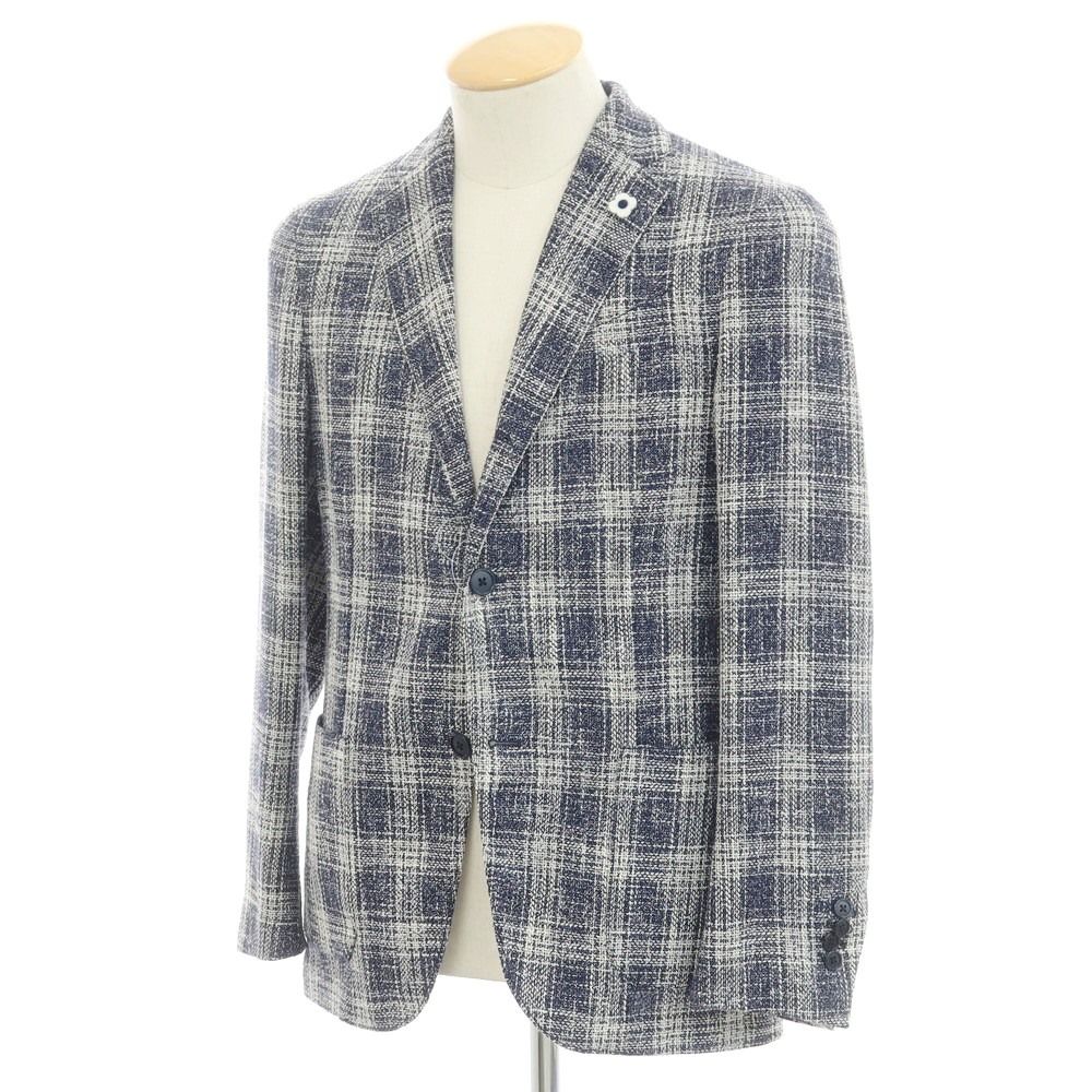 中古】ラルディーニ LARDINI ウールコットン チェック ジャケット