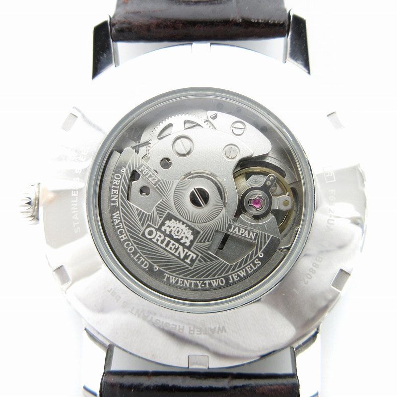 レア 小樽 ORIENT ブラウンレザー アナログクォーツ腕時計 Japan  