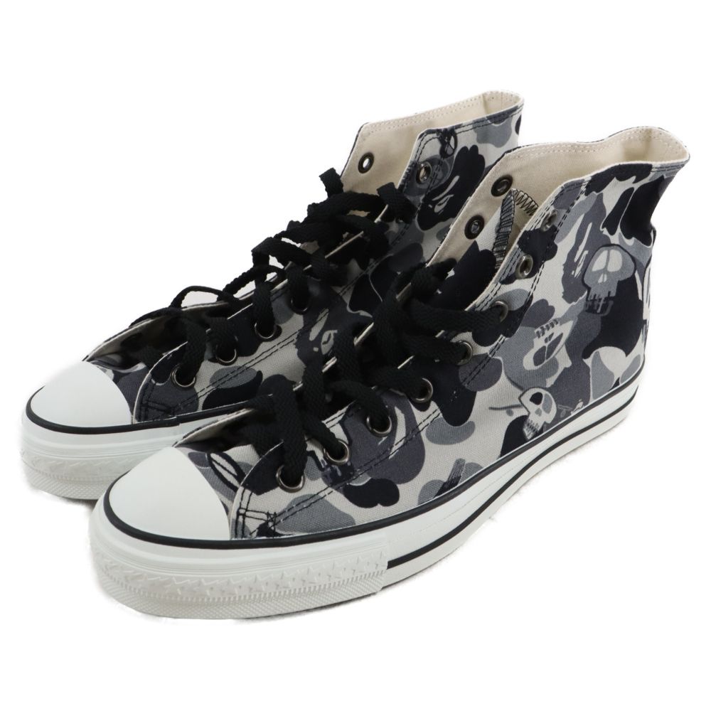 A BATHING APE (アベイシングエイプ) ×STUSSY ステューシーコラボ ハイカットスニーカー グレー US9/27.0cm