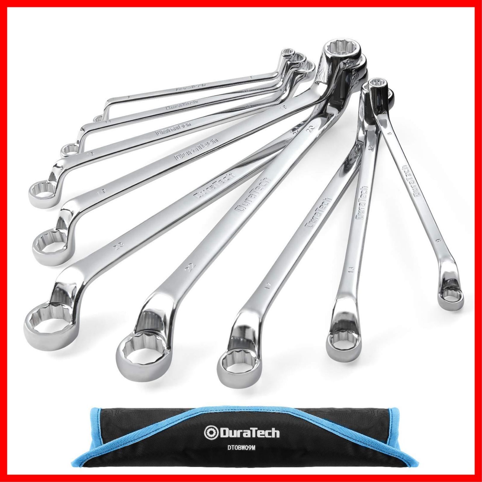 【早発送】TC メガネレンチセット ミリサイズ ディープオフセット ミラー仕上げ 75 6～23mm 収納袋付 9本組