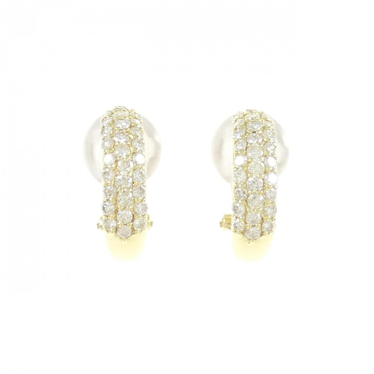 K18YG パヴェ ダイヤモンド ピアス 1.00CT