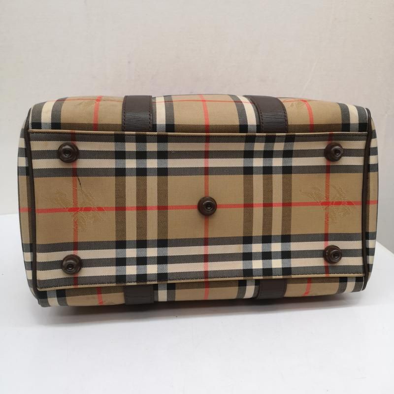 Burberry ミニボストンバッグ ロゴプレート キャンバス ノバチェック