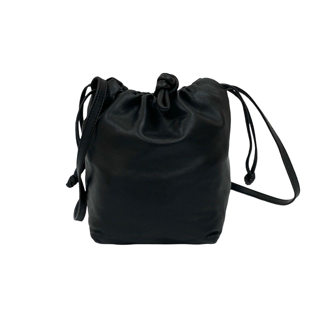 美品✨ロエベ LOEWE ポーチ　巾着 アナグラム　ブラック 黒　レザー 極 美品 希少品 LOEWE ロエベ ヴィンテージ アナグラム ロゴ