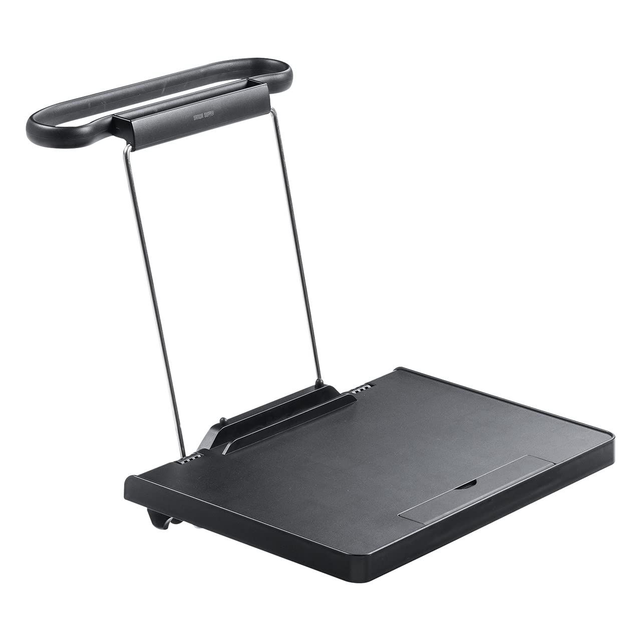 サンワダイレクト 車 テーブル ハンドル 後部座席 パソコン 14型まで対応 車中泊 テレワーク 折りたたみ 200-CARTB001 [多機能]