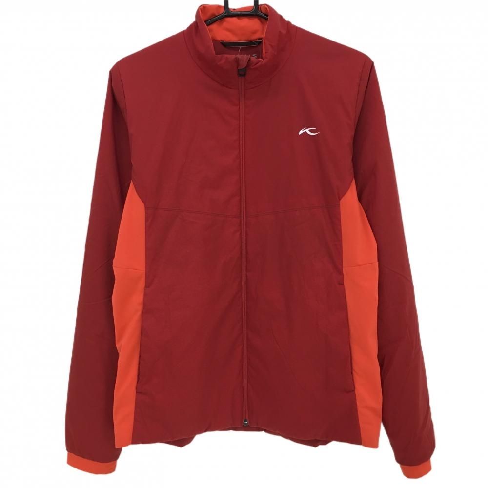 【美品】チュース 中綿ジャケット レッド×オレンジ 胸ロゴプリント メンズ 48/S ゴルフウェア KJUS
