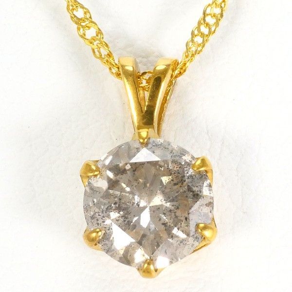 K24YG ネックレス Necklace ダイヤ 1.0 鑑別書 総重量約2.2g 約42cm