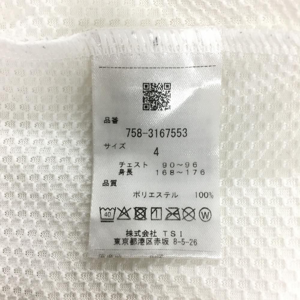 超美品】マスターバニー 半袖ハイネックシャツ 白 織生地 ロゴ黒
