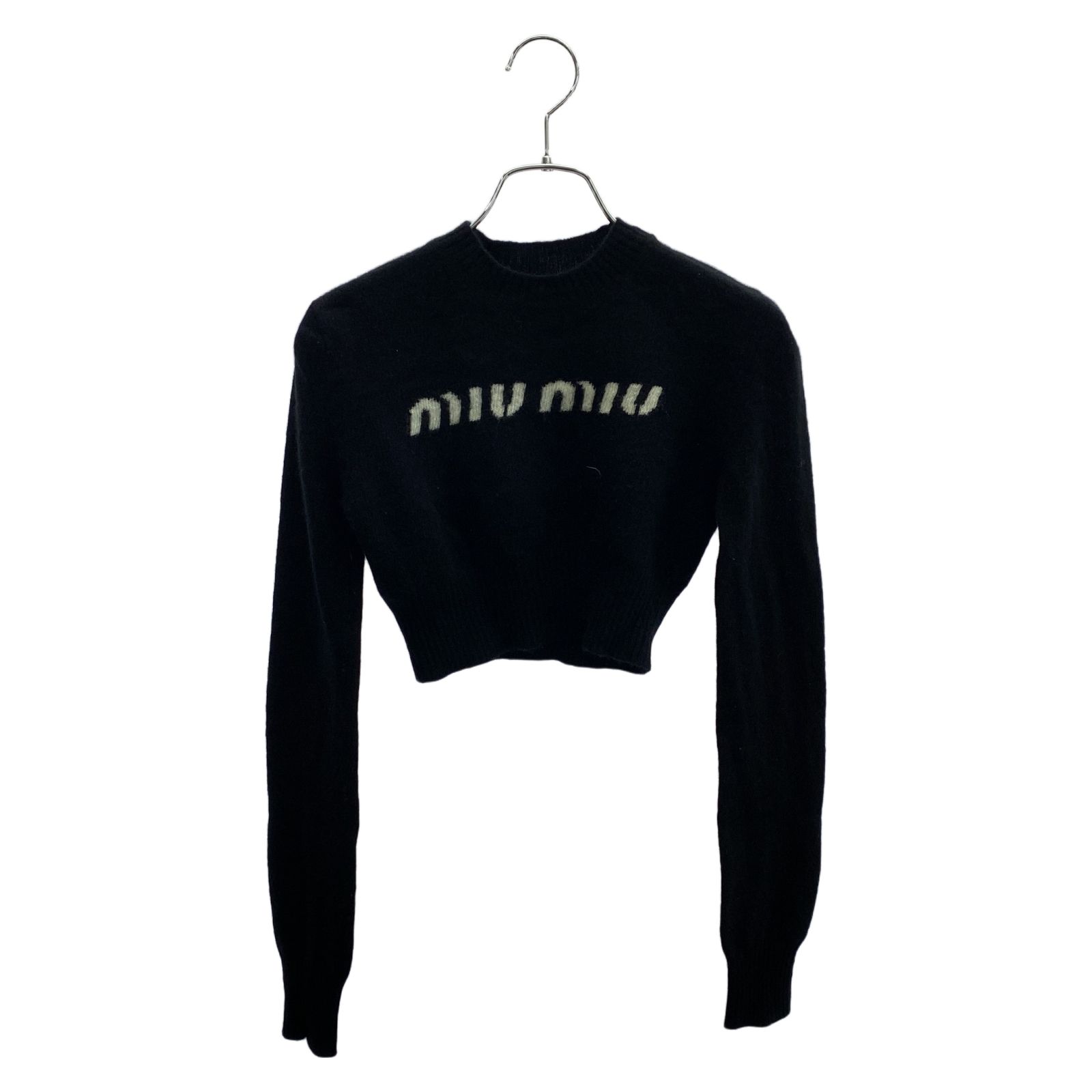 ミュウ ミュウ Miu Miu ニット ウール カシミヤ セーター ニット ブラック ロゴ ブラック ウール ウール カシミヤ セーター ニット ブラック ロゴ レディース Used B