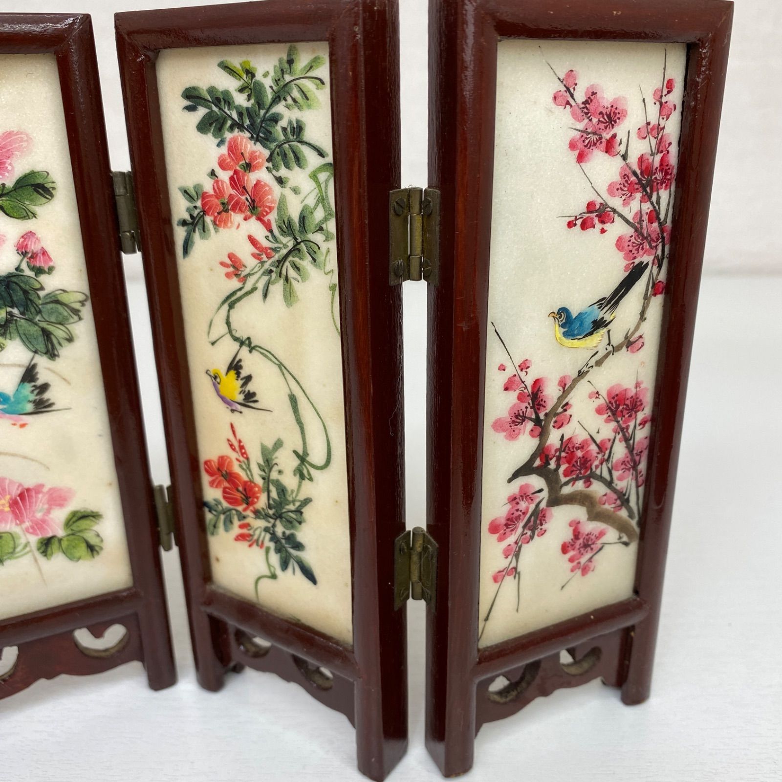 蘇州工芸両面刺繍飾衝立 蘇州刺繍 工芸品 双鶴柄 屏風 、衝立