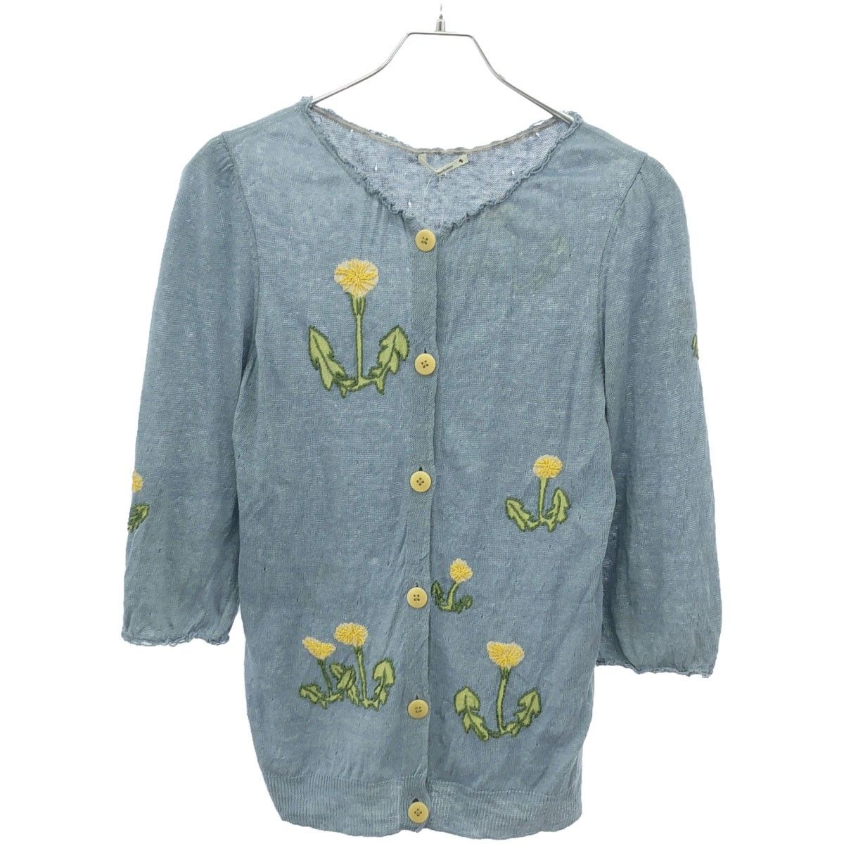 mina perhonen ミナペルホネン dandelion タンポポ刺繍リネンニット  