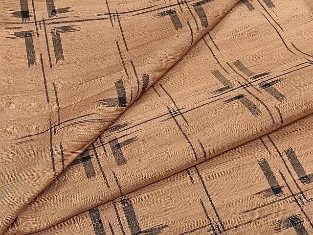 平和屋着物○手織真綿紬 間道 反端付き 正絹 逸品 未使用