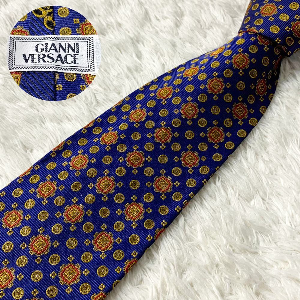 GIANNI VERSACE ジャンニヴェルサーチェ 最高級 シルクネクタイ BLU