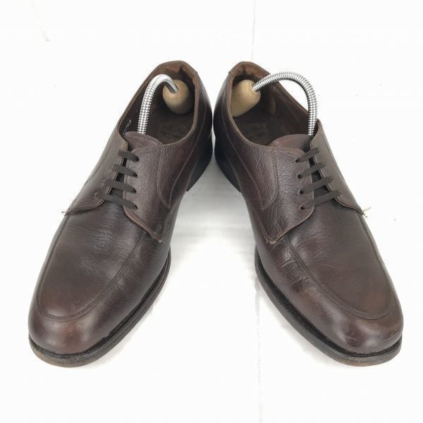 80s-90s?/Vintage★USA名門/ビンテージ★フローシャイム★本革/Uチップ【25.5/暗茶】シボ加工/ドレスシューズ/ビジネス◆MF-118 80s-90s?/Vintage☆USA名門/ビンテージ☆フローシャイム☆本革/Uチップ