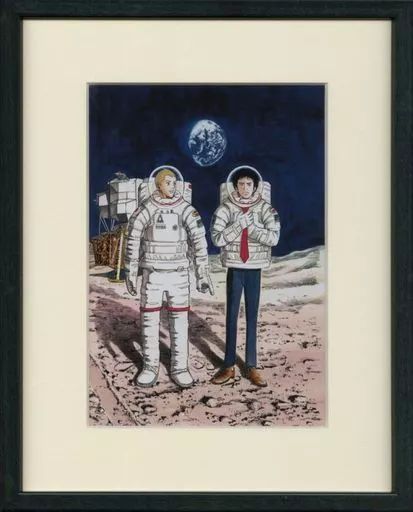 原画イラストボード 付属品付)『宇宙兄弟40巻』記念セット 14巻表紙