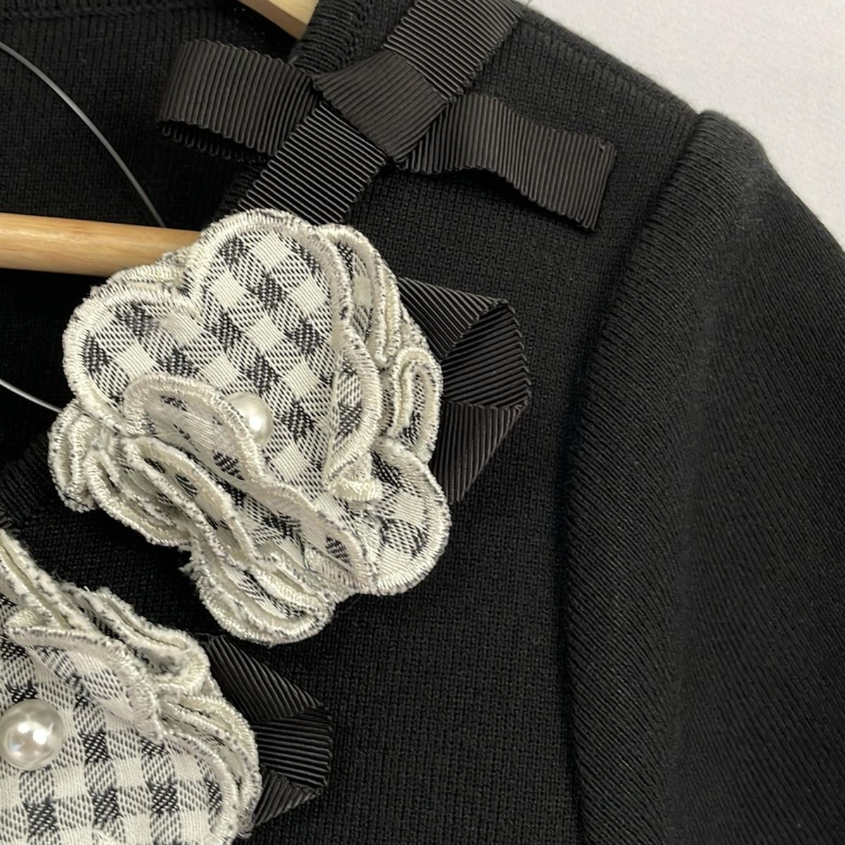 Rene(ルネ) 半袖セーター サイズ38 M レディース美品 - 黒×白