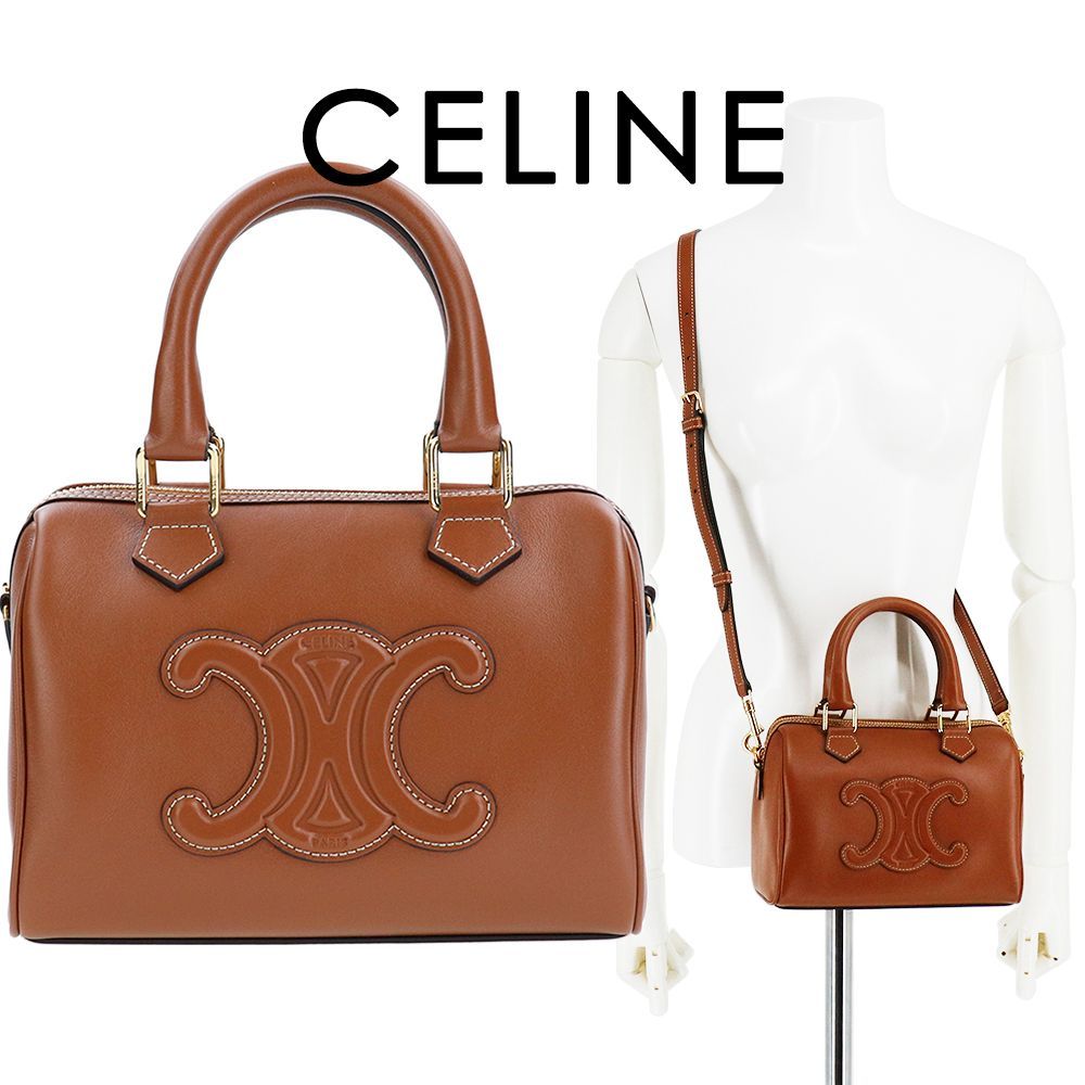 【美品】セリーヌ ミニボストンバッグ オールレザー トリオンフ 付属品完備 紺 セリーヌ バッグ CELINE SMALL BOSTON TRIOMPHE 11377 3DU3 04LU