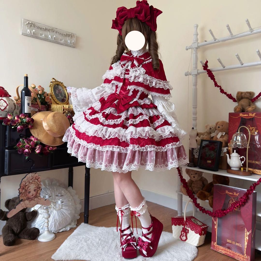 ロリータジャンパースカート フリルワンピ