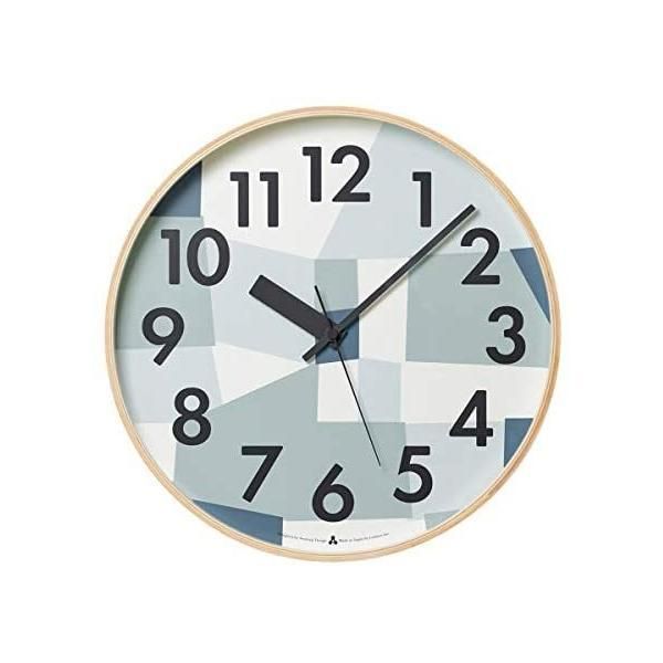 レムノス 掛け時計 天然色木地 青 KASUMI カスミ AWA19-11 BL Lemnos 直径:35.4cm (ブルー 直径：35.4cm)