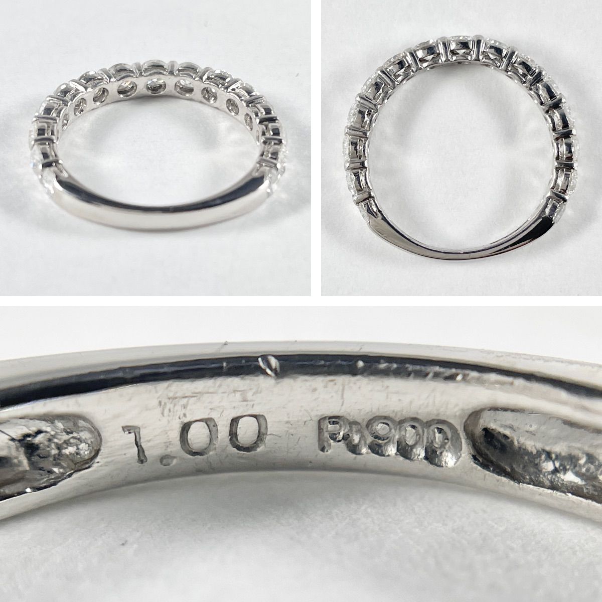 Pt900 天然ダイヤモンド 1.00ct ハーフエタニティリング - メルカリ