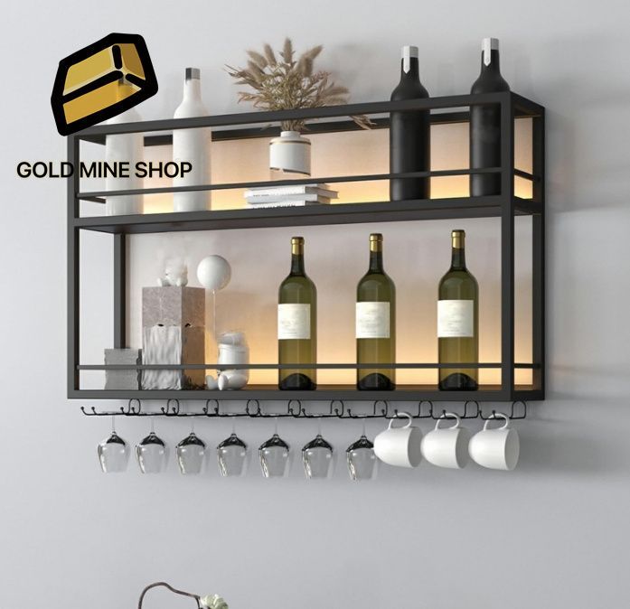 ブラックメタル ワイングラスホルダー 収納 展示品 Amazon｜40.5cm置き型ワイングラスホルダー、多機能の金属製収納