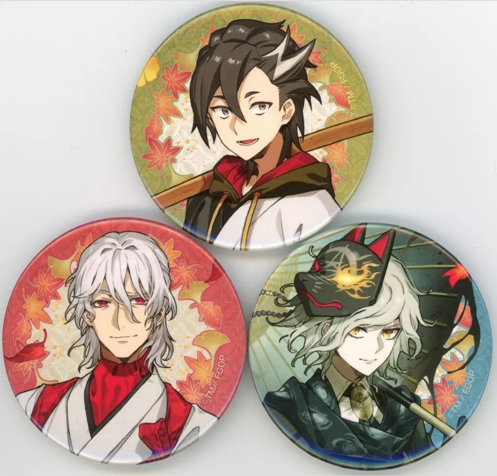 中古】バッジ・ビンズ 集合(男性) 缶バッジセット(kaworu/3個