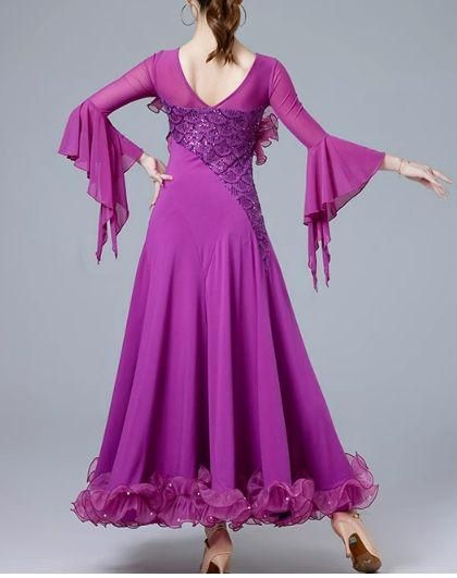 社交ダンスドレス ラテンドレス 競技 フレア袖 オーダーメイド - メルカリ