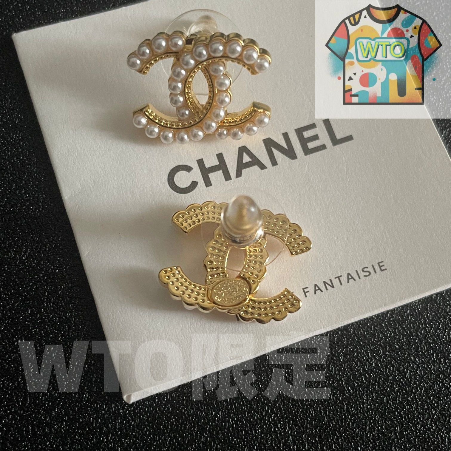 CHANEL ビンテージ ピアス VINTAGE CHANEL/シャネル】pierce logo hoop (両耳)（ピアス（両