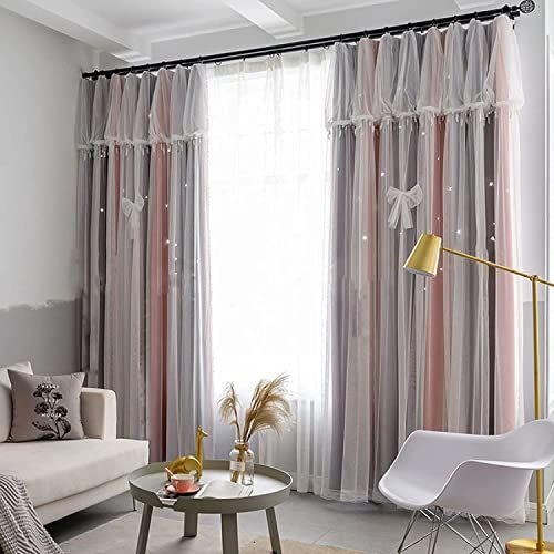 姫系 カーテン 遮光 おしゃれ 可愛い【幅100cm*丈180cm*2枚 両開き 姫系カーテン 遮光カーテン 既成カーテン 二重 両開き レース