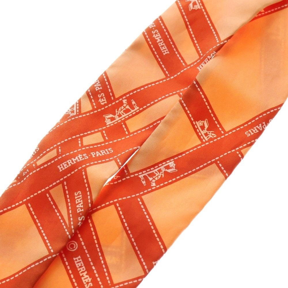 HERMES (エルメス) ツイリー ボルデュック ロゴ 総柄プリント シルク