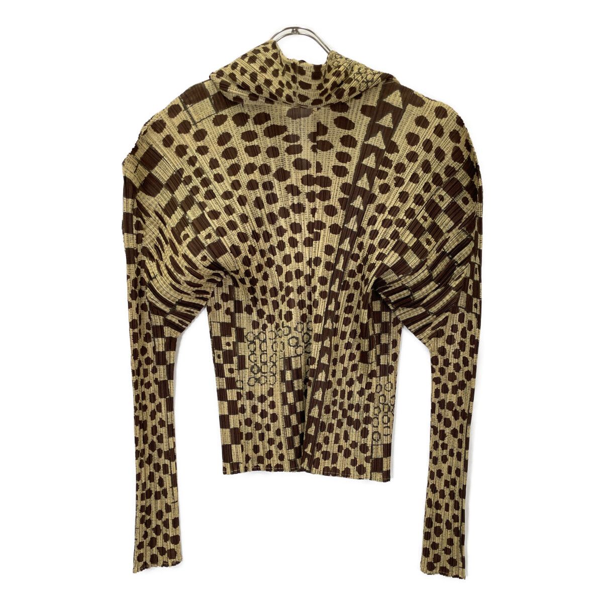 PLEATS PLEASE プリーツプリーズ PP 94-JK 542 ﾌﾞﾗｳﾝ ﾏﾙﾁ総柄 ｼｮｰﾙｶﾗｰ ﾌﾞﾗｳｽ 3